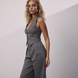 GRAY COTTON VEST