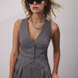 GRAY COTTON VEST