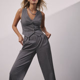 GRAY COTTON VEST