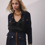 DARK BLUE DENIM MINI SKIRT
