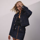 DARK BLUE DENIM MINI SKIRT