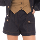 DENIM SHORTS DARK BLUE